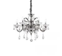 The Italian Collection Colossal 6 Light Chandelier in a Chrome and Clear Finish