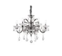 The Italian Collection Colossal 6 Light Chandelier in a Chrome and Smoked Finish