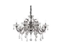 The Italian Collection Colossal 8 Light Chandelier in a Chrome and Smoked Finish