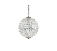 The Italian Collection Luxor 6 Light Chandelier in Chrome Finish With Clear Crystal