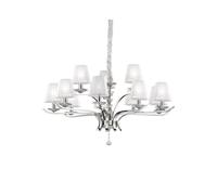 The Italian Collection Pegasus 12 Light Chandelier in Chrome Finish With White Shades