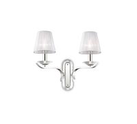 Netlighting Pegaso 2 Light Indoor Candle Wall Light Chrome, White with Organza S