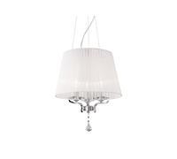 The Italian Collection Pegasus 3 Light Ceiling Pendant Chrome Finish With White Shade