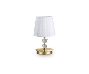 The Italian Collection Pegasus Single Light Small Table Lamp in Satin Brass Finish With White Shade
