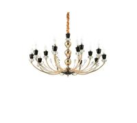 The Italian Collection Vanity 15 Light Chandelier in Gold & Matt Black Finish