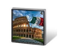 The Italian Colosseum Square Metal Badges Decorative Brooches