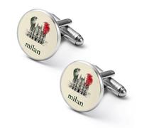 The Italian Flag And Milan Cute Cufflinks for Men Shirt Studs 2.0cm