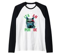 The Italian Purride Cat Kitten Italy Flag Italian-American Raglan Baseball Tee