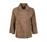 The Jackie Leathers off-centre zip jacket - Brown 42-46