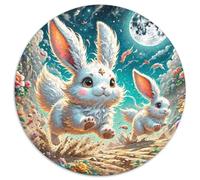 The Jade Hare 1000 Pieces Jigsaws Stress Reliever Difficult Challenge for Adults Kids Challenging beast Creative Round Jigsaw Puzzles Home Decor Gifts And Gifts (67.5x67.5cm)