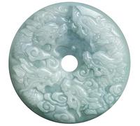 The Jadeite Nine Dragon Protector Ping An Buckle Ice Jade Pendant Necklace Symbolizes Peace and Tranquility and is a Must-Have Gift for the Year of the Dragon