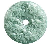 The Jadeite Nine Dragon Protector Ping An Buckle Ice Jade Pendant Necklace Symbolizes Peace and Tranquility and is a Must-Have Gift for the Year of the Dragon