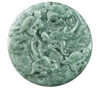 The Jadeite Nine Dragon Protector Ping An Buckle Ice Jade Pendant Necklace Symbolizes Peace and Tranquility and is a Must-Have Gift for the Year of the Dragon