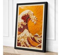 The Jam Wave Eclectic Canvas Wall Art Print 24x16 Inch (61 x 41 cm)
