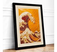 The Jam Wave Eclectic Framed Wall Art Print A2 (59.4×42cm) Black, Wall Decor for Living Room, Bedroom, Office & Home, Ready to Hang, Art Gift