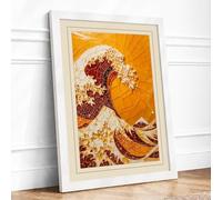 The Jam Wave Eclectic Framed Wall Art Print A2 (59.4×42cm) White, Wall Decor for Living Room, Bedroom, Office & Home, Ready to Hang, Art Gift