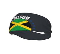 The Jamaica Flag and Freedom Headbands Men Women Non Slip Wicking Sports Sweatband for Gym Basketball Yoga Hairbands