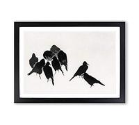 The Japanese Crows by Watanabe Seitei Framed Print | A2 Black Framed Wall Art | Ready to Hang | Asian Animal Picture | Living Room Bedroom Lounge Office