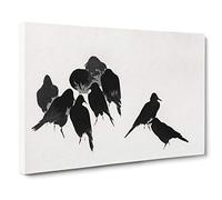 The Japanese Crows by Watanabe Seitei Painting Canvas Print | Gallery Wrapped 30mm Frame Wall Art | 30x20 inches | Ready to Hang | Asian Picture | Living Room Bedroom Lounge Office