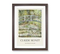 The Japanese Footbridge Vol.1 By Claude Monet Exhibition Museum Painting Framed Print | A2 Walnut Framed Wall Art | Ready to Hang | Asian Historical Picture | Living Room Bedroom Lounge Office