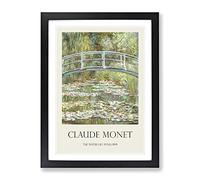 The Japanese Footbridge Vol.1 By Claude Monet Exhibition Museum Painting Framed Print | A3 Black Framed Wall Art | Ready to Hang | Asian Historical Picture | Living Room Bedroom Lounge Office