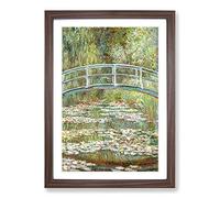 The Japanese Footbridge Vol.1 by Claude Monet Framed Print | A2 Walnut Framed Wall Art | Ready to Hang | Asian Historical Picture | Living Room Bedroom Lounge Office