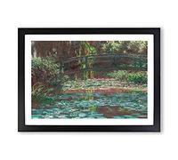 The Japanese Footbridge Vol.3 by Claude Monet Framed Print | A2 Black Framed Wall Art | Ready to Hang | Asian Historical Picture | Living Room Bedroom Lounge Office
