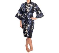 The Japanese Shop Cherry Blossom Print Authentic Short Navy Yukata