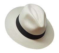 The Japura - Signature Fedora Panama Hat - White with Black Ribbon - Rollable and Ultra Lightweight Genuine Panama. Light and Breathable Natural Toquilla Straw (100% Paja Toquilla)