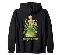 The Jar Keeper Skeleton Cosmic Pickle Jar Tarot Zip Hoodie