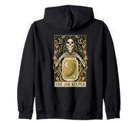 The Jar Keeper Tarot Skeleton Mason Pickle Jar Zip Hoodie