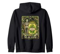 The Jar Keeper Tarot XIII Skeleton Pickle Jar Zip Hoodie