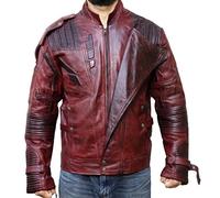 The Jasperz Guardians Star Lord Chris-Pratt Leather Jacket Costume, XXS-3XL, Burgundy, XL
