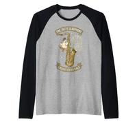 The Jazzy Saxophone Groove Essentials Cool Duck Jazz Raglan Baseball Tee