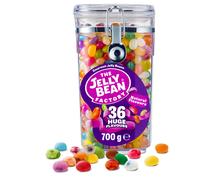 The Jelly Bean Factory, Gourmet Jelly Beans 700 g Jar - 36 Natural, Huge Jelly Fruit Flavours, Retro American Sweets, Chewy Jelly Sweets for Kids,