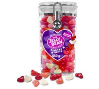 The Jelly Bean Factory, Heart Beats Jelly Beans 650g Jar - Mothers Day, Easter Heart Sweets, 5 Natural, Huge Fruit Flavours, Retro American Sweets -
