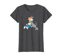 The Jetsons Astro Hugging George T-Shirt, Women, Dark Heather Grey, Small