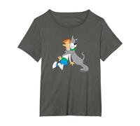The Jetsons Astro Hugging George T-Shirt, Women's Plus, Asphalt Grey, 5X