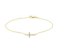The Jewel Hut 9ct Yellow Gold Cubic Zirconia Cross Bracelet 1.29.1702