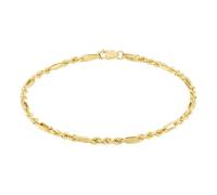 The Jewel Hut 9ct Yellow Gold Diamond Cut Figaro Rope Bracelet 1.22.1171