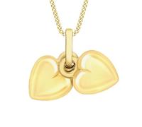The Jewel Hut 9ct Yellow Gold Double Heart Necklace 1.61.0083