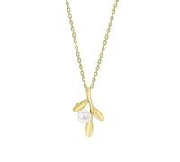 The Jewel Hut 9ct Yellow Gold Freshwater Pearl Triple Leaf Necklace GN417W