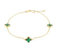 The Jewel Hut 9ct Yellow Gold Malachite Petal Bracelet 1.29.1622