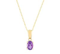 The Jewel Hut 9ct Yellow Gold Oval Cut Amethyst Necklace OJS0006P-AM 9KY