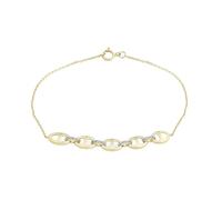 The Jewel Hut Pure Brilliance 9ct Yellow Gold 0.10ct Diamond Interlinked Chain Bracelet THB46274-10