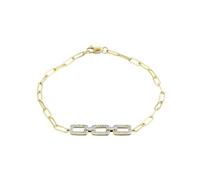 The Jewel Hut Pure Brilliance 9ct Yellow Gold 0.25ct Diamond Triple Rectangle Bracelet THB46670-25 (YG)