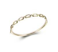 The Jewellery Stockroom 18ct Gold Plated Sterling Silver Hinged Chain Bangle
