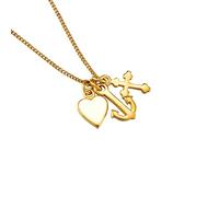The Jewellery Stockroom 18ct Gold Plated Sterling Silver Love, Hope, Faith Symbol Necklace - 18 Inches