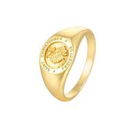 The Jewellery Stockroom 18ct Gold Plated Sterling Silver St Christopher Signet Ring - Size T
