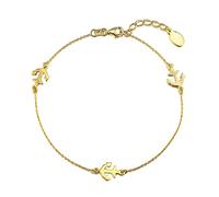 The Jewellery Stockroom 18ct Gold Plated Sterling Silver Triple Anchor Charm Anklet